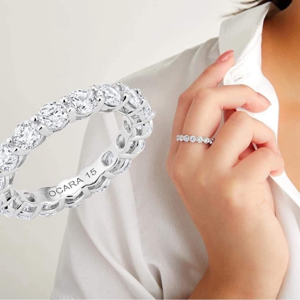 Tocara New Limited Edition Eternity Ring Sterling Silver Diami Size 5